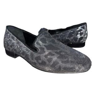Donald J Pliner Flats Hazel Shimmer Gun Metal Leopard